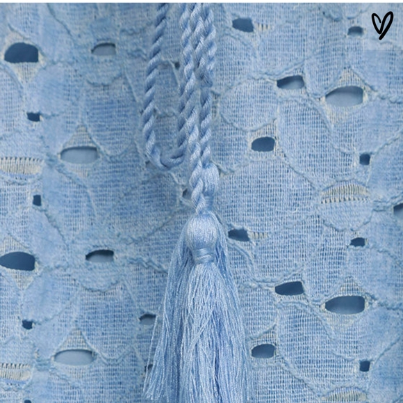 J.O.A. Soul Mate Light Blue Lace Off-the-Shoulder - Picture 4 of 7